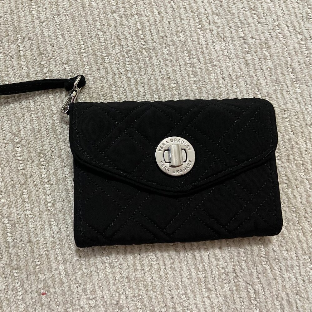 Vera Bradley Black Quilted Wristlet